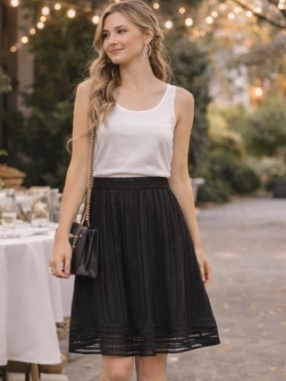 J.Crew NWT Black Pleated Skirt | Elegant A-Line Midi Blogger Favorite